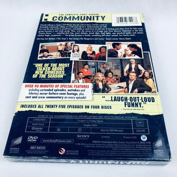 Community TV Show Complete First Season All 25 Episodes on 4 DVD Discs Sealed - Picture 2 of 8